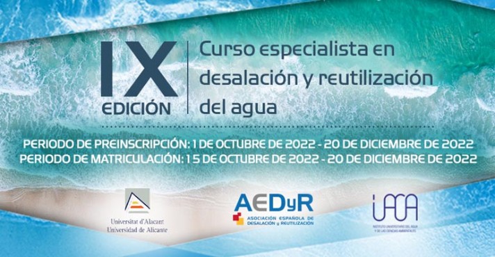 IX Edición del Curso de Especialista en Desalación y Reutilización del Agua