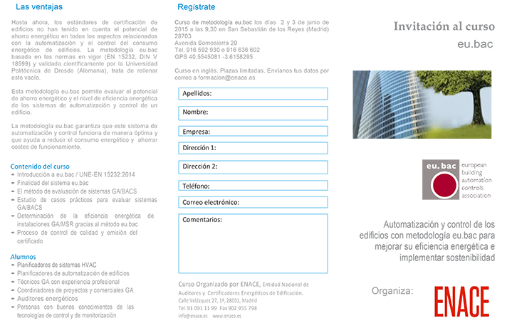 Automatización y control de los edificios con metodología eu.bac para mejorar su eficiencia energética e implementar sostenibilidad