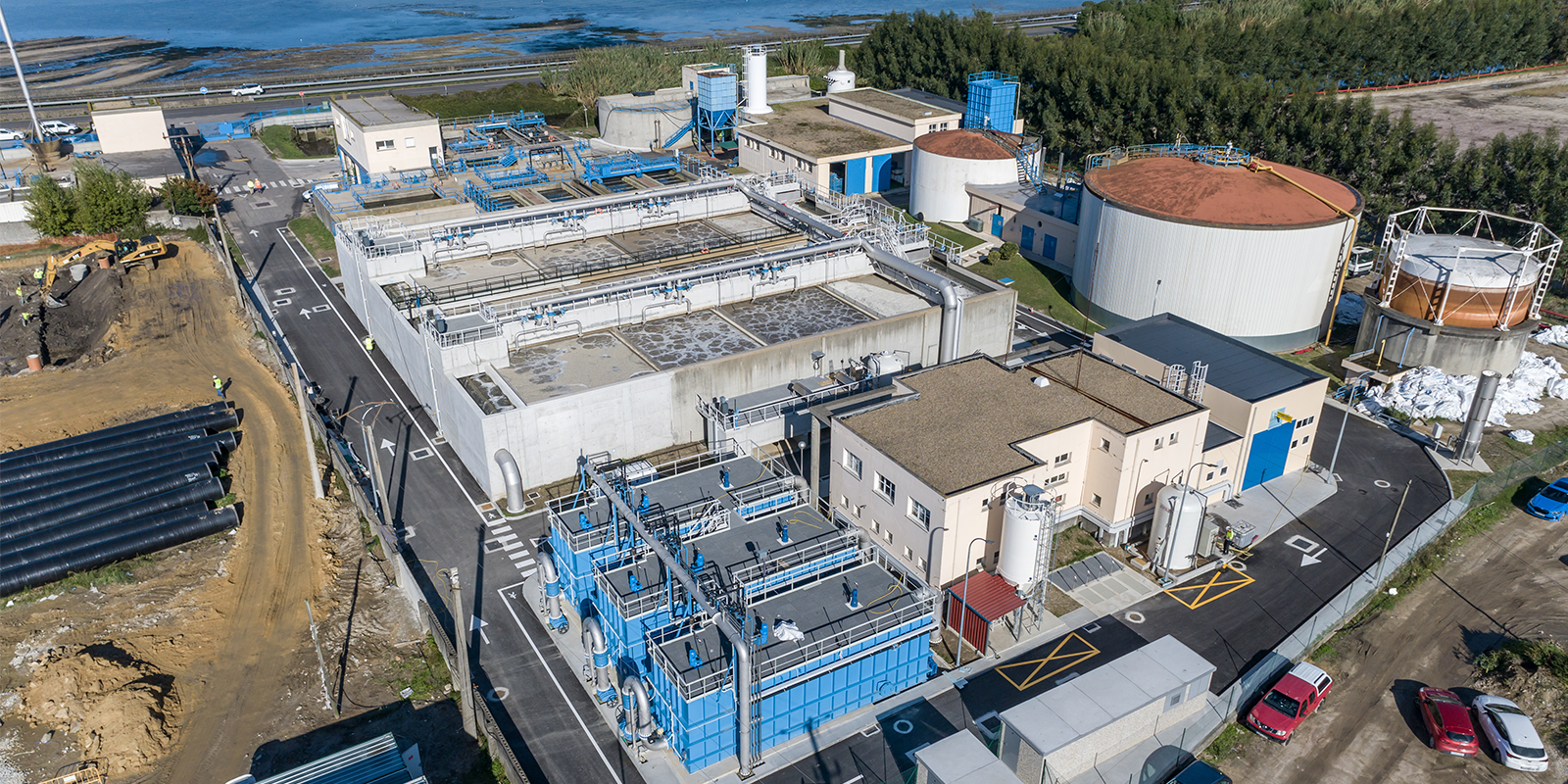 Obras de mejora de la Estación Depuradora de Aguas Residuales de Praceres, en Pontevedra (Galicia)