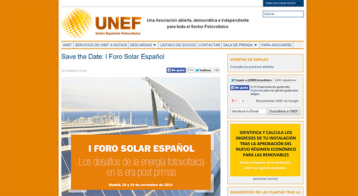 El I Foro Solar Español reunió a más de 225 asistentes en su primera jornada