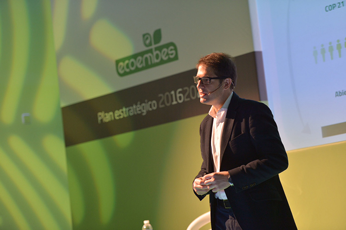 Óscar Martín, consejero delegado de Ecoembes, durante la presentación