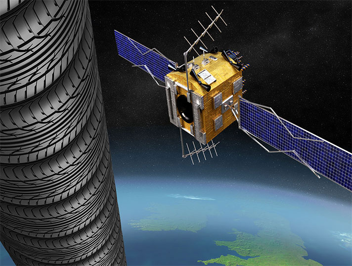 ¿Sabías qué… si se apilaran todos los neumáticos gestionados por TNU alcanzarían el satélite Odyssey?