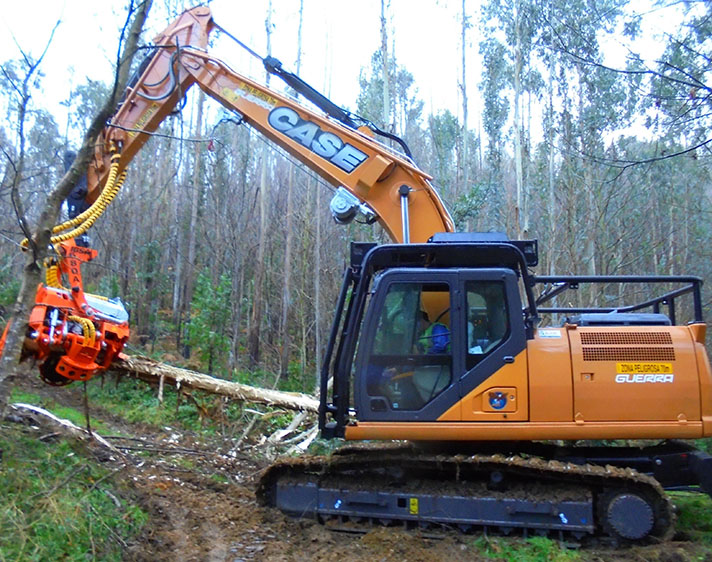 Ruvicsa ha vendido la primera excavadora de cadenas CASE CX210 de la serie D adaptada para su uso en aplicación forestal en España 