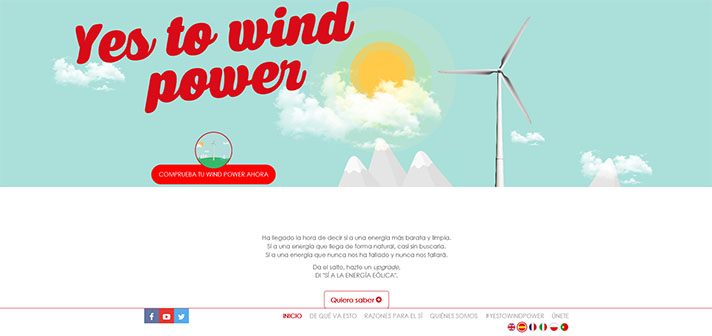AEE relanza la campaña ‘Yes to Wind Power’, que este año incrementa su alcance internacional y contenidos en redes sociales