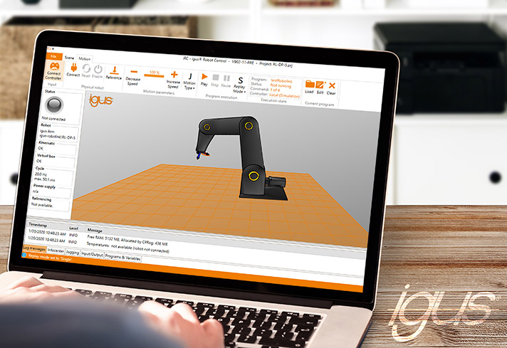 igus robot control: modelización gratuita y control de robots económico