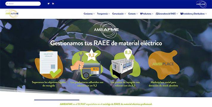 AMBIAFME lanza una nueva página web diseñada para ayudar a los profesionales a gestionar sus residuos de material eléctrico