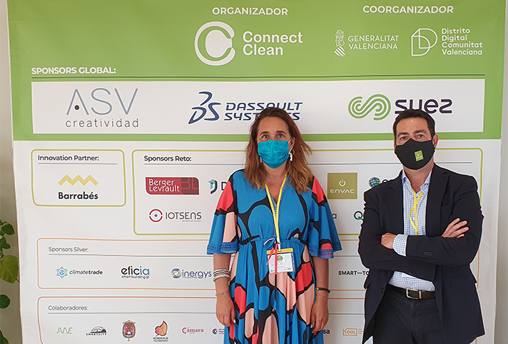 Sandrine Gil, fundadora de Connect Clean, y César Moráis, director comercial de Envac Iberia