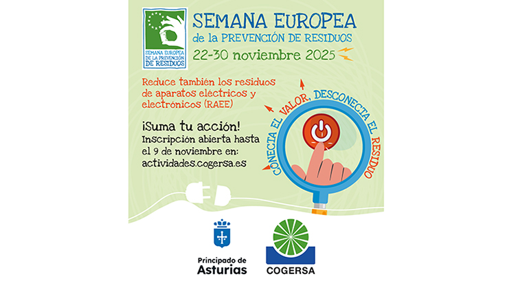 Cogersa convoca la Semana Europea de la Prevención de  Residuos 2025, centrada en los aparatos eléctricos y  electrónicos (RAEE)