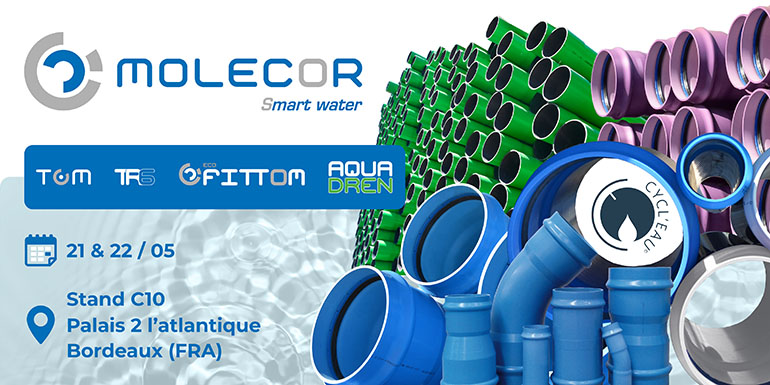 Molecor participará en la feria Cycl’eau Burdeos, Francia, presentando sus últimas novedades