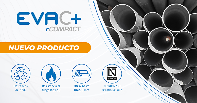 Molecor presenta EVAC+ rCOMPACT®, la tubería de evacuación sostenible con alto contenido reciclado para edificación