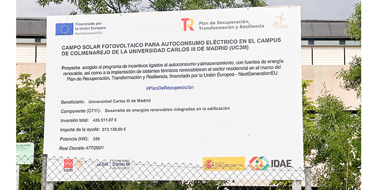La UC3M instala un innovador campo solar fotovoltaico para autoconsumo
