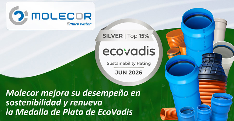 Molecor refuerza su compromiso ESG y renueva la Medalla de Plata de EcoVadis