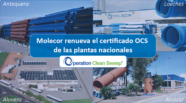 Molecor renueva la certificación OCS Europe y refuerza su compromiso con la sostenibilidad