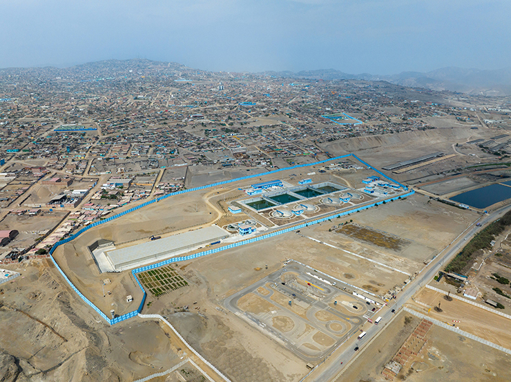 Planta de Tratamiento de Aguas Residuales (PTAR) de Pachacútec, ubicada en el distrito de Ventanilla, en Lima, Perú