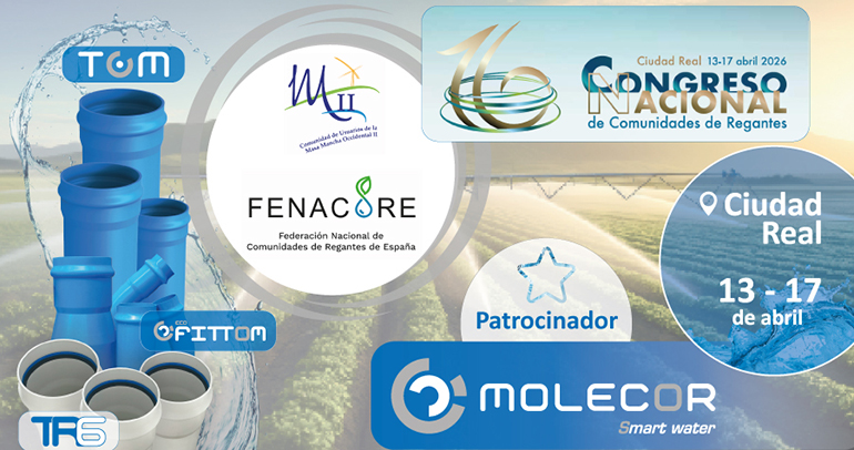 Molecor patrocina el XVI Congreso Nacional de Comunidades de Regantes para impulsar la innovación en el uso sostenible del agua