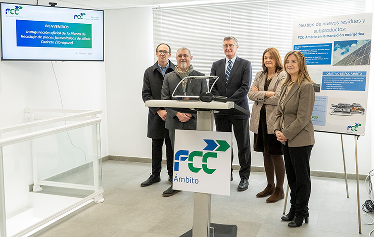 FCC Ámbito inaugura su planta de reciclaje integral de paneles fotovoltaicos en Cadrete (Zaragoza)