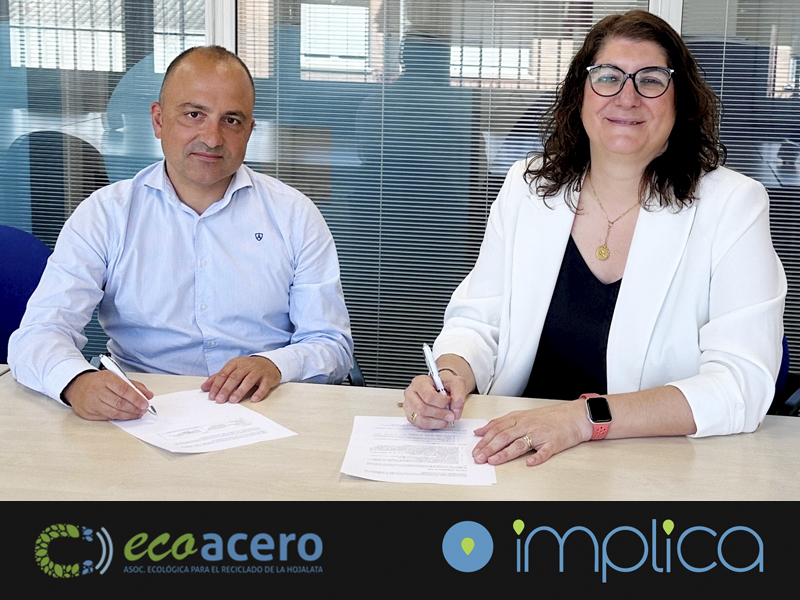 IMPLICA y ECOACERO firman un convenio estratégico para fomentar la gestión sostenible de envases metálicos comerciales e industriales