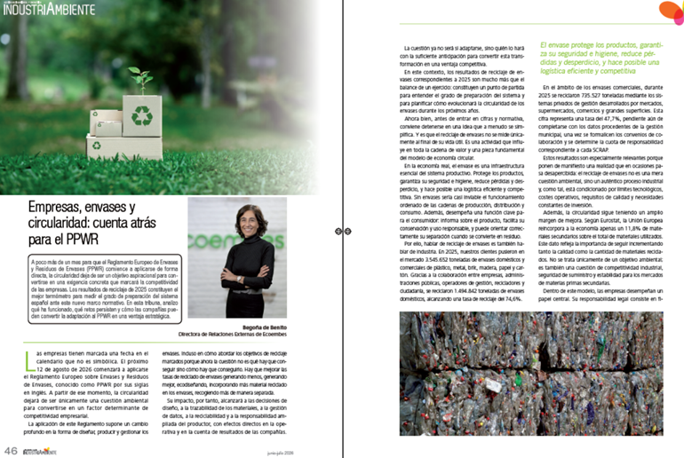 Begoña de Benito | Directora de Relaciones Externas de Ecoembes
