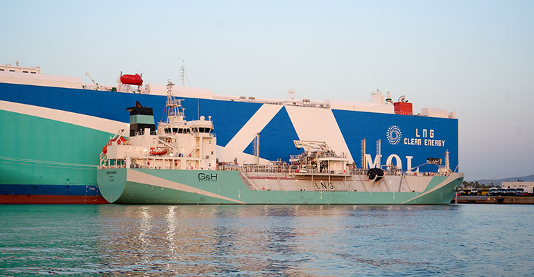 Axpo realiza el primer suministro de bio-GNL barco a barco en el puerto de Barcelona