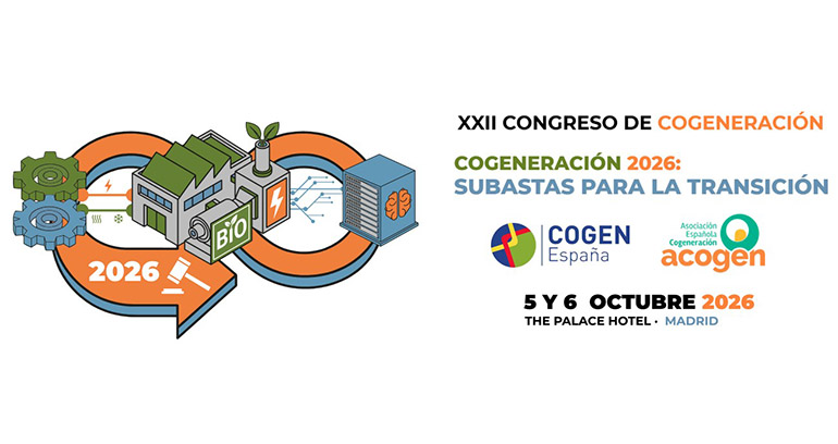 Abierto el plazo de inscripción para el XXII Congreso Anual de Cogeneración, centrado en las subastas para la transición energética