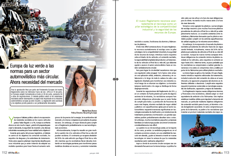 Maria Vera Duran | Policy Director, Recycling Europe