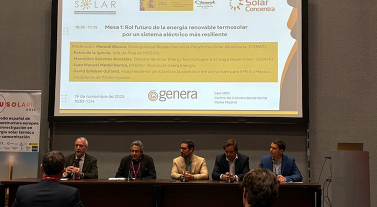 Genera 2025 reafirma la termosolar como solución renovable, flexible y segura para la industria y el sistema eléctrico