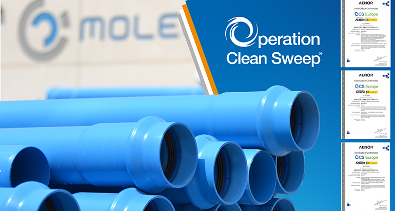 Molecor obtiene la certificación Operation Clean Sweep (OCS) para todos sus centros de producción en España