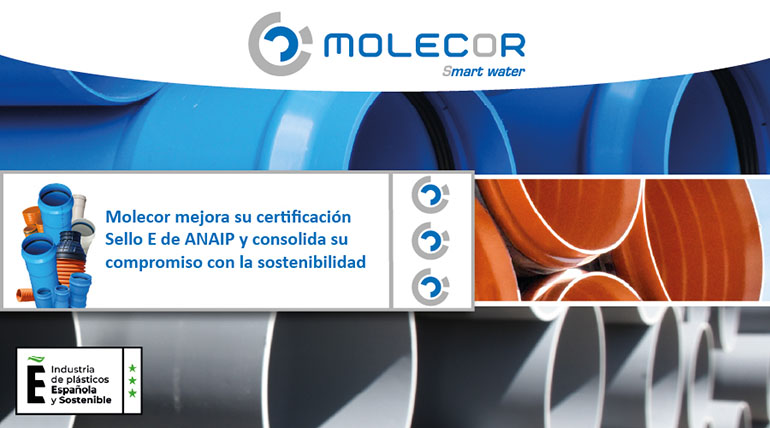 Molecor mejora su certificación Sello E de ANAIP y consolida su compromiso con la sostenibilidad