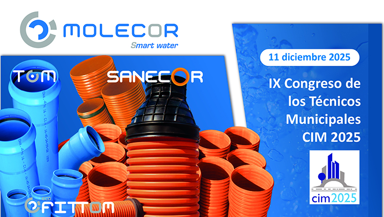 Molecor presentará sus soluciones de canalización en el IX Congreso CIM 2025 en Barcelona