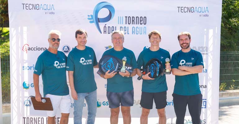 Jaime Molinero y Fernando Pesquera, de Canal de Isabel II, campeones del Torneo de Pádel del Agua 2025 de Tecnoaqua