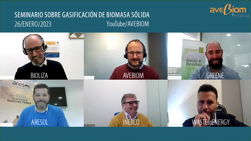 Han participado en el webinario las empresas asociadas a AVEBIOM, BIOLIZA y ARESOL y las compañías Waste to Energy Advanced Solutions, Inerco y Greene